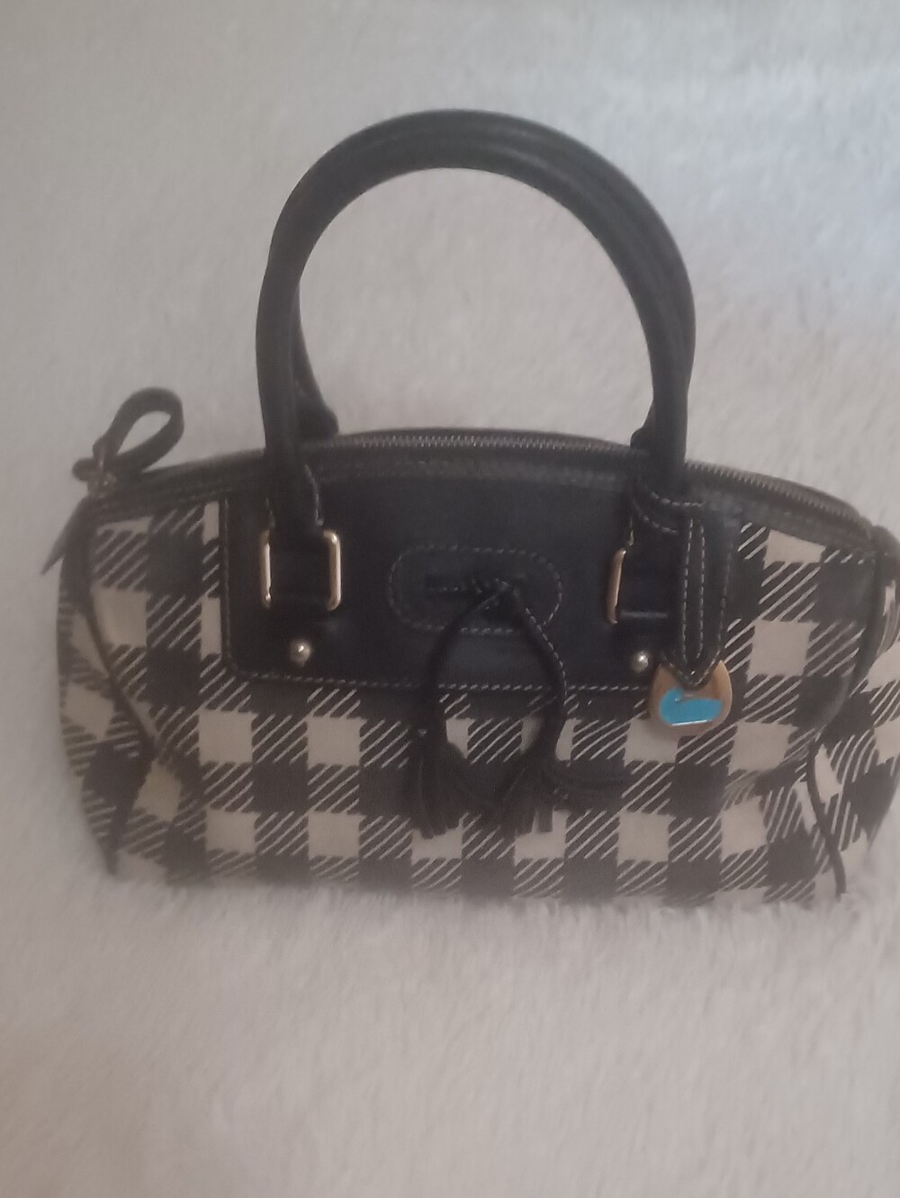 Dooney & Bourke VINTAGE Bag WITH CHARM, 11x7 Fading On Bottom And Stains Inside.